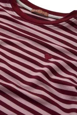 Stribet sweatshirt med hjerte på brystet