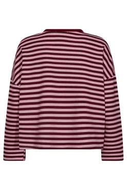 Stribet sweatshirt med hjerte på brystet