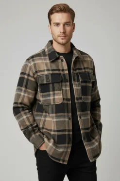 Ternet overshirt med brystlommer i kraftigt materiale