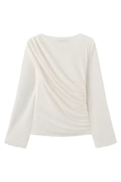 Thora - Bluse med draperede detaljer og lange ærme