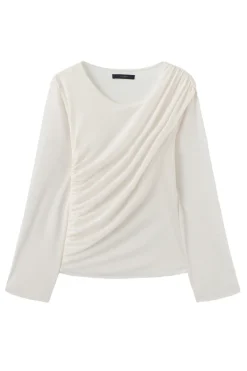 Thora - Bluse med draperede detaljer og lange ærme