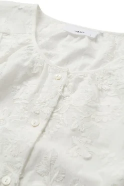 Via - Bluse med broderi og trekvartærmer
