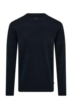 Vilmar - Pullover med struktur og rund halsudskæring