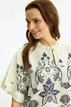 Violet - Bluse med flæsedetaljer