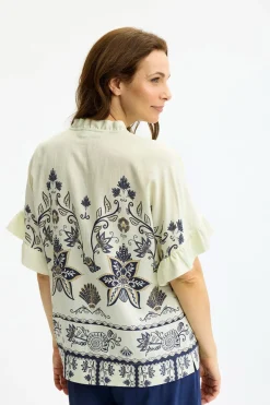 Violet - Bluse med flæsedetaljer