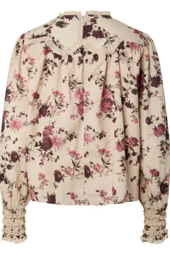 YASSILLE - Blomstret bluse med fine ærmer