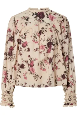 YASSILLE - Blomstret bluse med fine ærmer