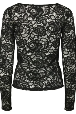 YAS YASLACEY LS V-NECK LACE TOP S. NOOS
