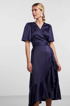 YAS YASTHEA 2/4 MIDI WRAP DRESS